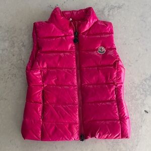 Moncler Girls Kids Pink Magenta Fuchsia Puffer Down Vest 6
